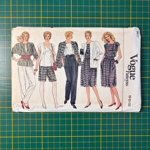VOGUE sewing pattern 8617 Top Skirt Pants Miss size 8 10 12 Vintage Uncut/FF
